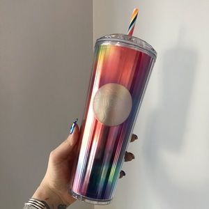 Rainbow Starbucks tumbler